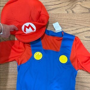 Kids Red and Blue MARIO Costume with Hat